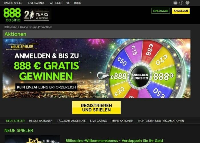 888 casino bonus klein