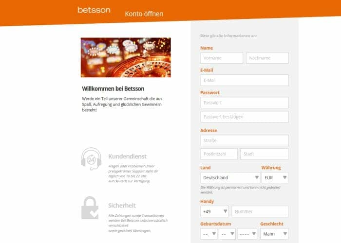 betsson anmeldung klein