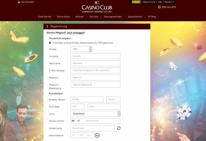 casino club registrierung klein