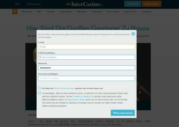 intercasino registrierung klein