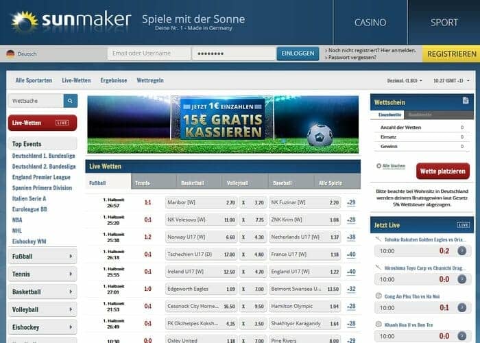 sunmaker sportwetten klein