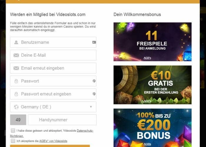 videoslots casino registrieren klein