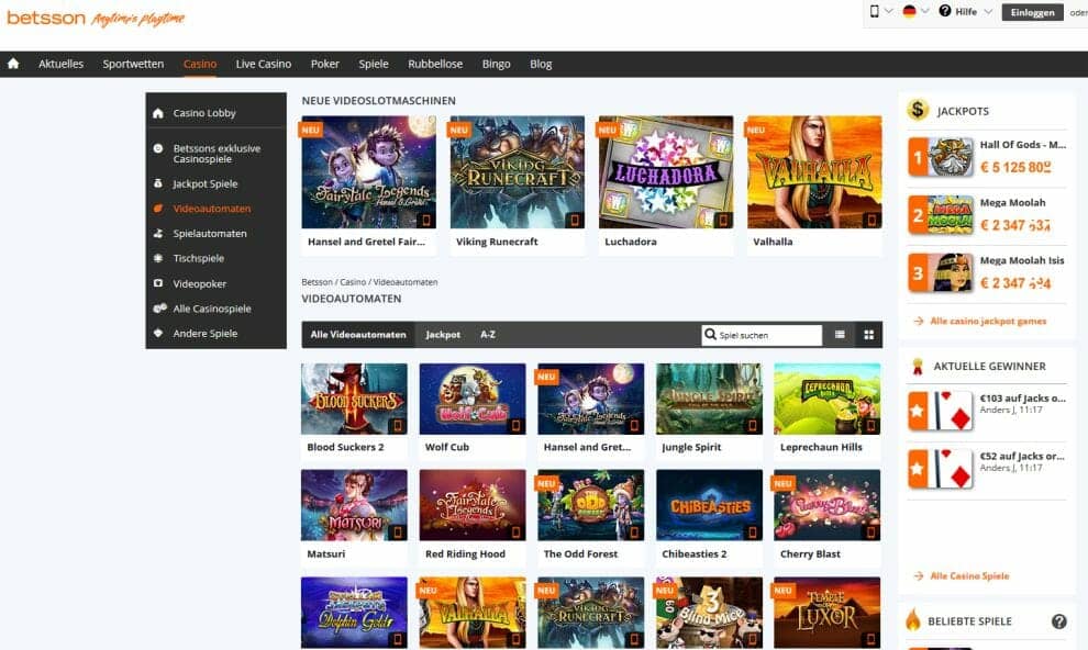 betsson casino spiele